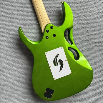 Klasikinis dvivietis sūpynės, elektrinė gitara, cool green light spalva, profesinės visų pusių 24 tonas fingerboard, nemokamas pristatymas į namus.