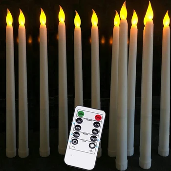 12pcs Homemory LED Siaurėjantys Žvakės su Nuotolinio Mirkčiojančios Šviesos Flameless Meksikos Dekoro Navidad Helovinas Apdailos Kalėdų 3