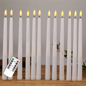 12pcs Homemory LED Siaurėjantys Žvakės su Nuotolinio Mirkčiojančios Šviesos Flameless Meksikos Dekoro Navidad Helovinas Apdailos Kalėdų 5