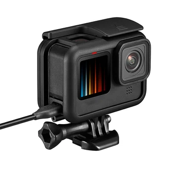 Už GoPro Hero 9 Black Veiksmo Kamera Standartinis Rėmas+ Pusėje Padengti Dangtis Lengvai Nuimamas Įkrovimo Padengti Uosto 0
