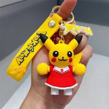 Pokemon Anime Keychain Pikachu Raumenų Pokštai Pav Eevee Charmander Squirtle Umbreon Lėlės Maišelį Raktų Pakabukas Žaislas Vaikams