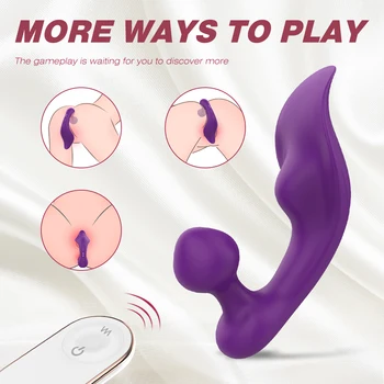 2 IN 1 Kelnaitės Nešiojami Klitorio Vibratorius Belaidžio Nuotolinio Valdymo Vibruojantis Kiaušinis Butt Plug Klitorio Stimuliatorius Sekso Žaislai Moterims 3