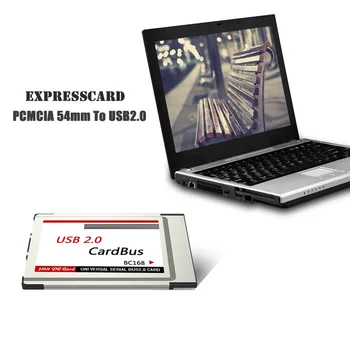 Nešiojamojo kompiuterio PCMCIA USB 2.0 CardBus Konverteris 2 Prievadai PCI Express Kortelės Adapteris usb 2 Cardbus