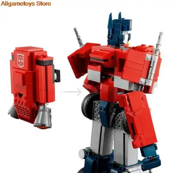 Optimus Prime Transformacijos Robotas Blokuoti Žaislai Sunkvežimių Keičia Robotas Žaislai Filmą Blokai Žaislai Vaikams Suderinama 10302