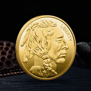 JAV Monetų Buffalo Monetos, Aukso spalvos Suvenyrai ir Dovanos, Kolekcionuojami daiktai, Meno Kūrybos Namų Dekoracijas Indijos Proginės Monetos