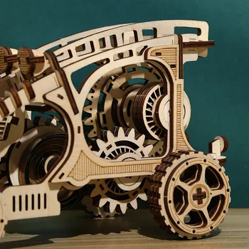 3D Medinė Dėlionė Mechaninė pavarų automobilio Modelį Off-road Transporto priemonė, Bamperis, Automobilių Suaugusiems, Žaislai Asamblėjos Įspūdį Medienos Žaislai 0