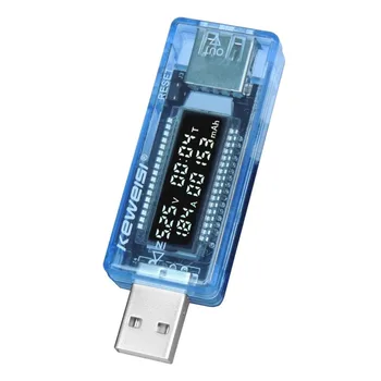 Lašas Laivas 4 1 LCD USB Detektorius Srovė Talpa Testeris Volt Aptikti Įkroviklis Metrų Mobiliojo Maitinimo Baterijos Testas